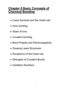 IONIC BONDS AND SOME MAIN GROUP CHEMISTRY