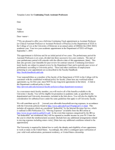 Template Letter for Continuing Non Tenure Track Assistant Professors