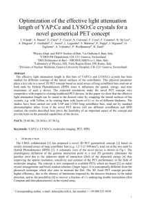 Optimization of the effective light attenuation length of YAP