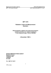 MPT 1570 - Radiation Limits and Measurements Standards
