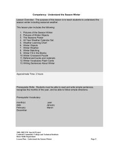 LESSON PLAN for Understanding Winter - NC-NET