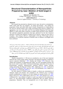 Elaboration and Characterization of Nanoparticles obtained by laser