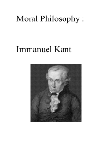 Kant`s Ethics