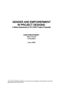 Gender and Empowerment in Project Design