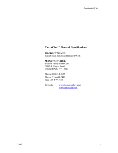 TerracladTM Specifications - Boston Valley Terra Cotta