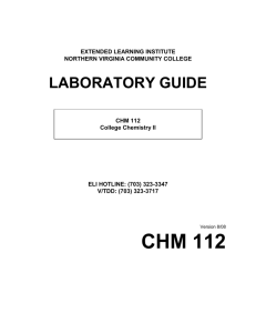CHM 112 Laboratory Guide - Northern Virginia Community College