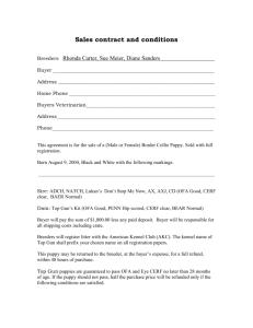 Sales contract and conditions