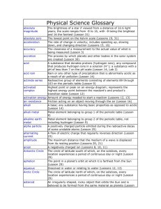 Physical Science Glossary