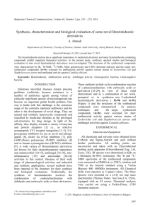 Synthesis, Characterization and Biological Evaluation of Some