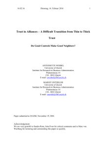 Managing the Transition from Thin to Thick Trust