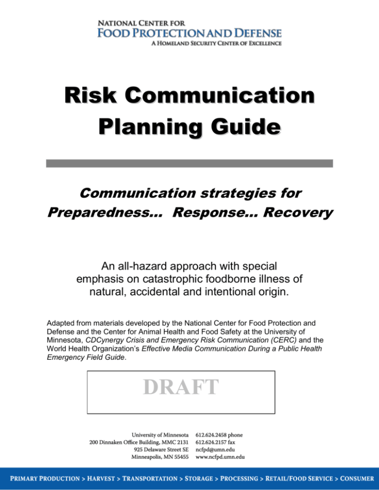 Risk Communication Planning Guide 