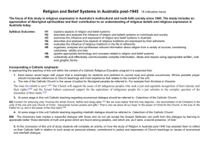 Religion in Australia Post 1945 Draft HSC Program