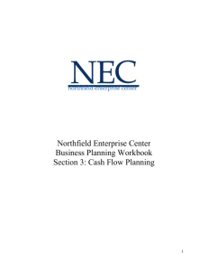Cash Flow Planning - Northfield Enterprise Center