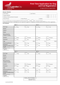 Application to Register an Animal - DOC