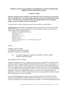 Foreign client engagement letter for US patent