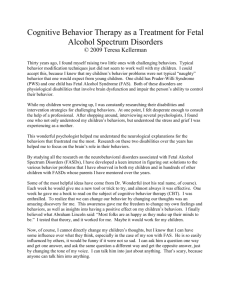 Cognitive Behavior Therapy and Fetal Alcohol Spectrum Disorders