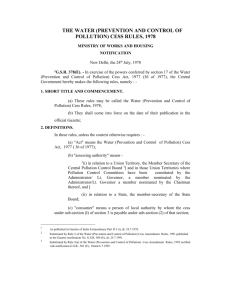 water (prevention and control of pollution) cess rules, 1978
