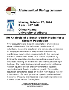 R0 Analysis of a Benthic-Drift Model for a Stream Population
