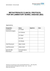 METHOTREXATE – FOR USE IN IBD METHOTREXATE CLINICAL