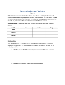 Chemistry Fundamentals Worksheet