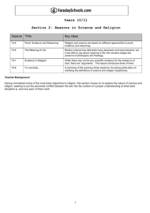 Unit Two – Reasons in Science and Religion