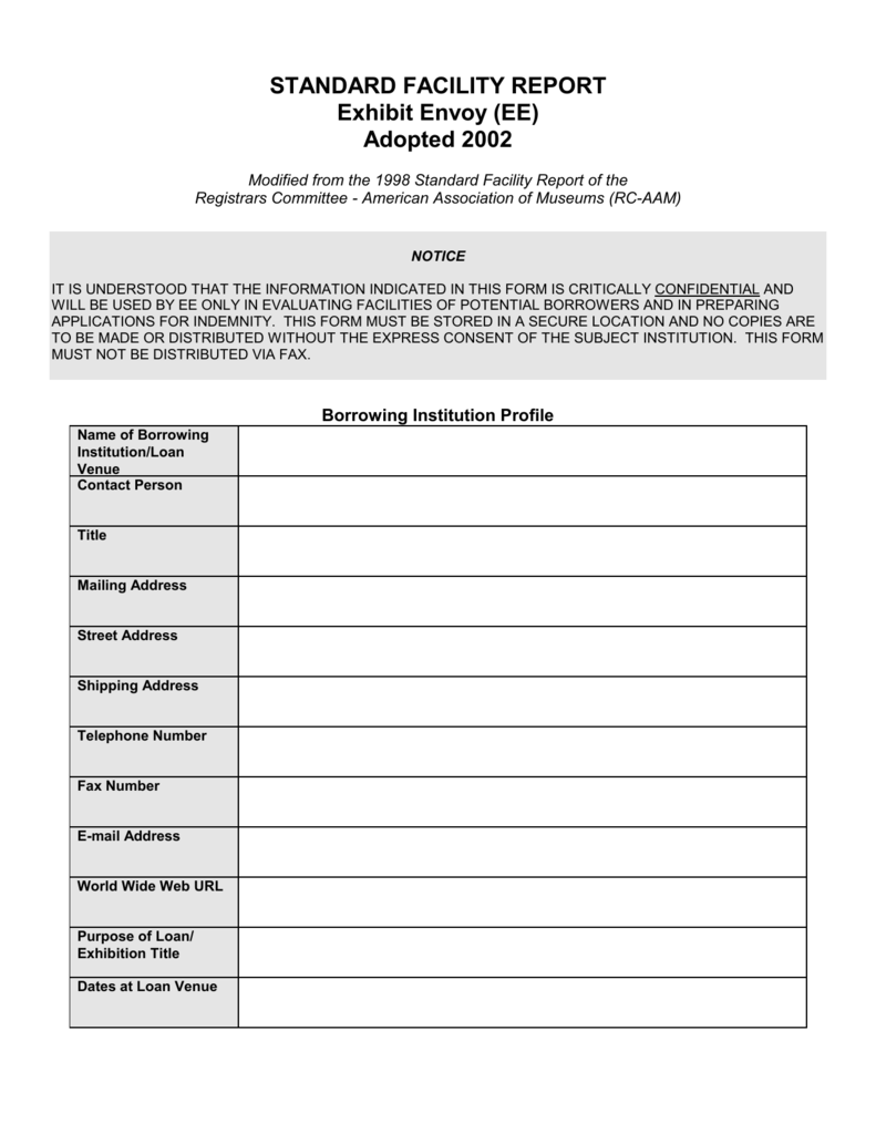 Facilities Management Report Template