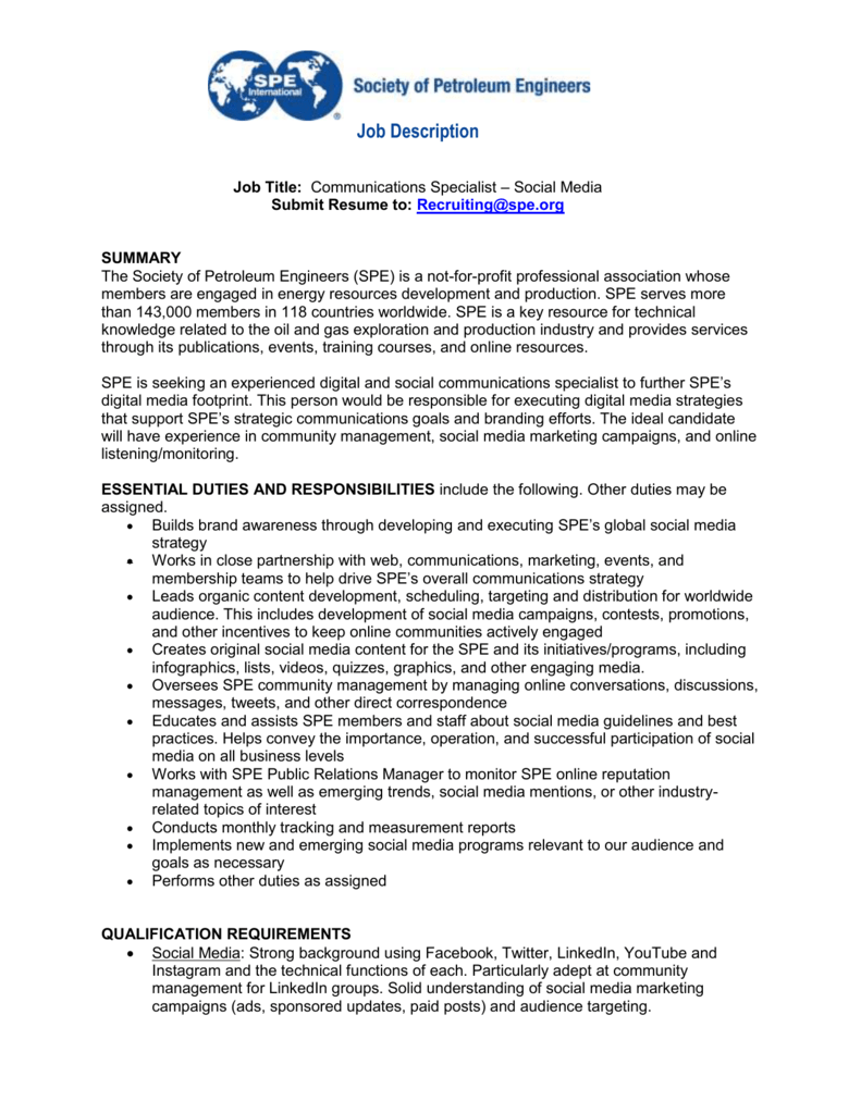 What Is A Communications Specialist Job Description Job Retro