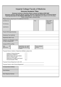 Honorary Application Form - Faculty of Medicine