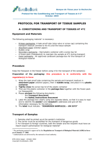 Protocol for transport of tissue samples