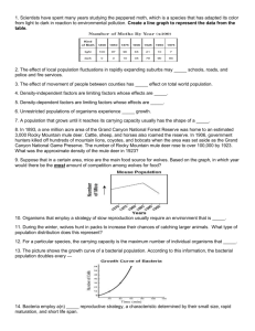 Population Ecology Test Study Guide