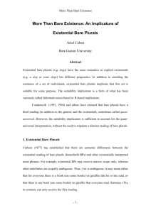 Than Bare Existence: An Implicature of Existential Bare Plurals