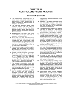 chapter 16 cost-volume-profit analysis