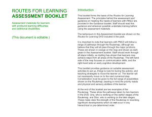 Routes for learning: assessment booklet