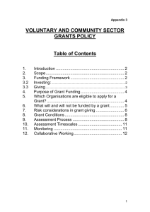 Voluntary and Community Sector Grants Policy