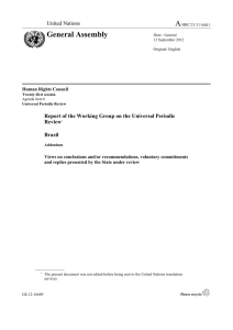 Report of the Working Group on the UPR - Brazil - Addendum