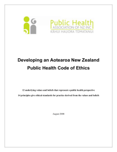 Developing an Aotearoa New Zealand Public Health Code of Ethics