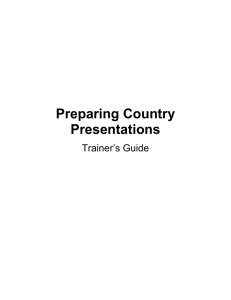 Preparing Country Presentations