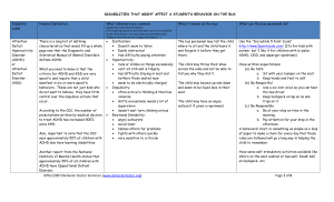 DISABILITIES THAT MIGHT AFFECT A STUDENT`S BEHAVIOR ON