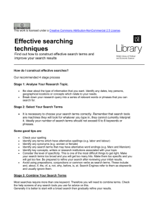 Effective searching techniques. Find out how to construct effective