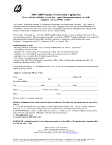 2009-2010 Founders Scholarship Application Please read the