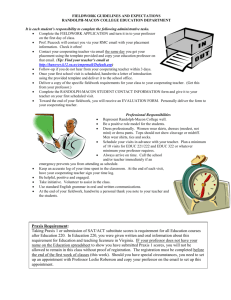 FIELDWORK GUIDELINES AND EXPECTATIONS