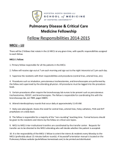 fellow responsibilities - NS/LIJ Pulmonary Critical care