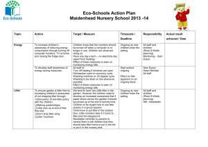 Eco School`s Action Plan - Maidenhead Nursery School
