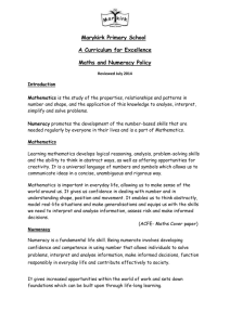 Maths and Numeracy Policy July 2014