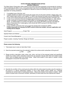 STATE HISTORIC PRESERVATION OFFICE REVIEW FORM