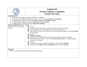 English 418 Second Language Acquisition Session Ten Notes