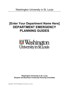 Word Document Template for Department Disaster Plan