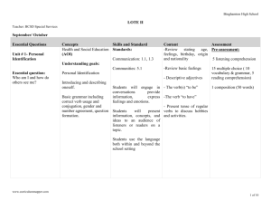 LOTE 2 - Curriculum map - Binghamton City Schools