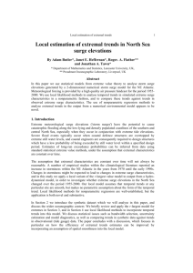 Local estimation of extremal trends in North Sea surge elevations