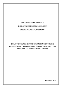 HVAC Outdoor Design Conditions Policy